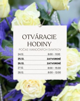 Vianoce sú za dverami 🎄 Pozrite si naše otváracie hodiny počas vianočných sviatkov! 🎁 … #otvaraciehodiny...